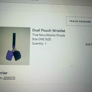 Brand new with tags LULULEMON dual pouch wristlet in true navy/atomic purple
